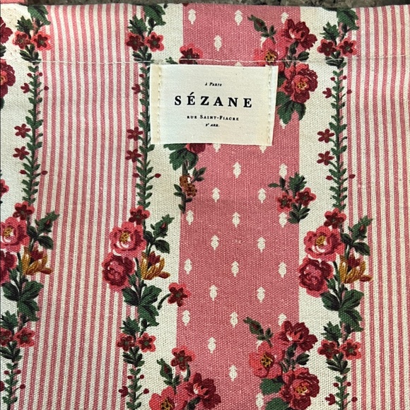 Sezane Pink Floral Tote Bag - Picture 1 of 3